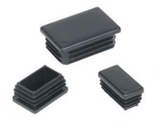 Pravokutni čep za cijev 15x25mm, crna / pakiranje 100 komada