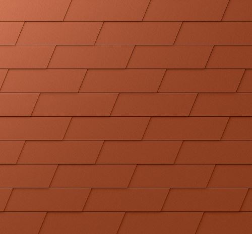 PREFA fasadni šindra xl, površina stucco, Cigleno crvena P.10 / pakiranje 1 m2