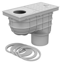 Olučni slivnik GEIGER 125 donji - sivi