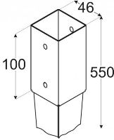Osnova stupa 45,PSG 45/550,46x550x1,5 / pakiranje 1 kom