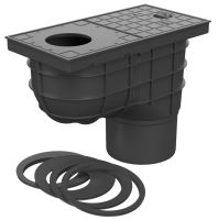 Olučni slivnik GEIGER 110 donji - crni