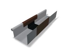 PREFA dilatacija oluka kvadratna s utorom i pokrivačem gume, š. 120 mm, lješnjaka P10 RAL 8019