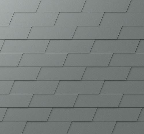 PREFA fasadni šindra xl, površina stucco, Svijetlo siva P.10 / pakiranje 1 m2