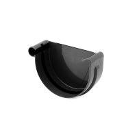 BRYZA čelo oluka LIJEVO plastično Ø 125 mm, crna  RAL 9005